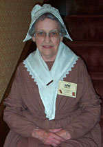 Ruth giving tours in historic costume.